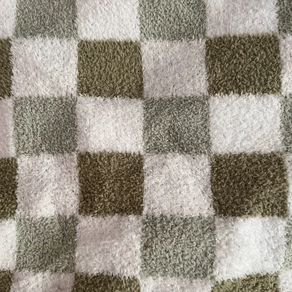 Soft Checkerboard Green and White Pillow Covers